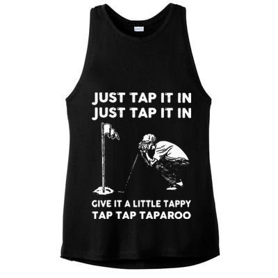 Just Tap It In Just Tap It In Give It A Little Tappy Tap Ladies PosiCharge Tri-Blend Wicking Tank