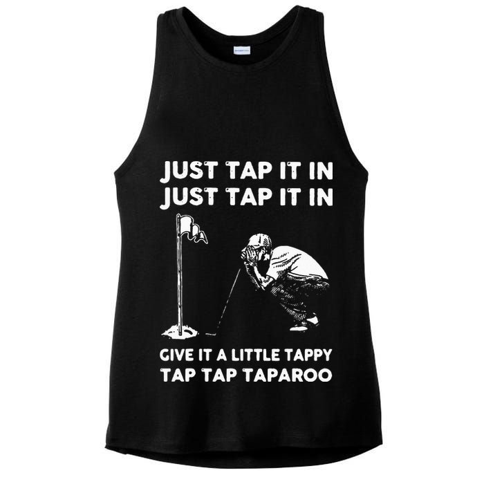 Just Tap It In Just Tap It In Give It A Little Tappy Tap Ladies PosiCharge Tri-Blend Wicking Tank