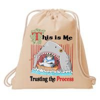Jmcgg This Is Me Trusting The Process Shark Cat Drawstring Bag