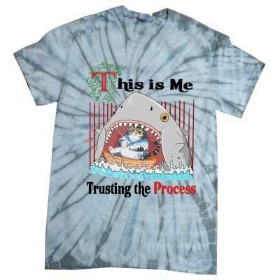 Jmcgg This Is Me Trusting The Process Shark Cat Tie-Dye T-Shirt