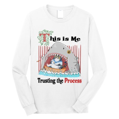 Jmcgg This Is Me Trusting The Process Shark Cat Long Sleeve Shirt