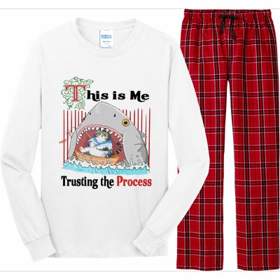 Jmcgg This Is Me Trusting The Process Shark Cat Long Sleeve Pajama Set