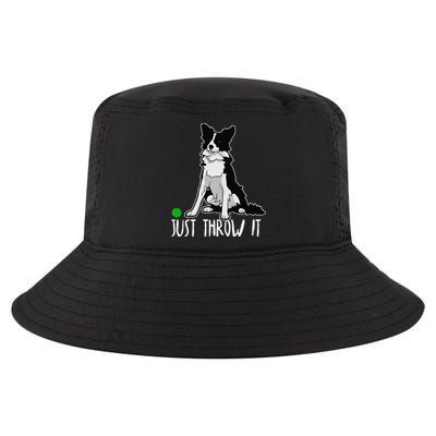 Just Throw It Funny Border Collie Dog Lover Cool Comfort Performance Bucket Hat