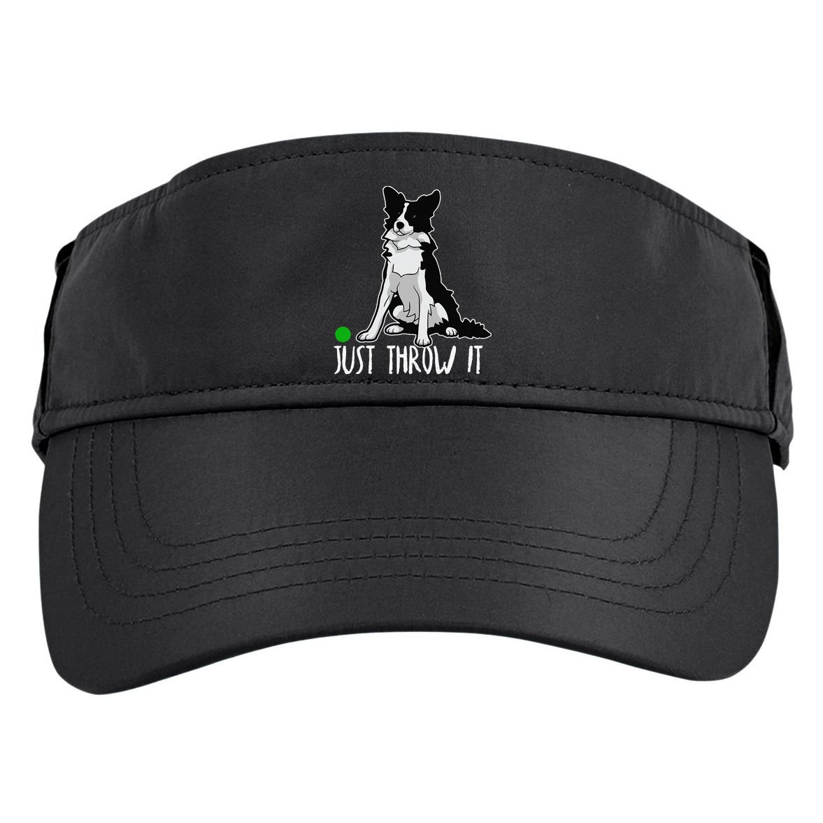Just Throw It Funny Border Collie Dog Lover Adult Drive Performance Visor