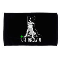 Just Throw It Funny Border Collie Dog Lover Microfiber Hand Towel