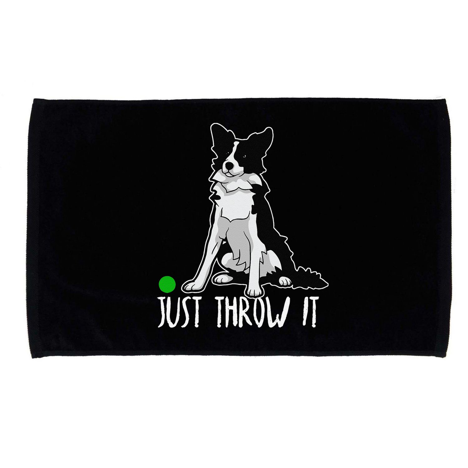 Just Throw It Funny Border Collie Dog Lover Microfiber Hand Towel
