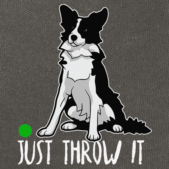 Just Throw It Funny Border Collie Dog Lover Cotton Canvas Backpack