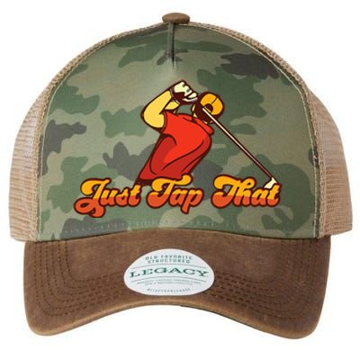 Just Tap It In Fun Golf Dad Funny Golf Dad Gift For Dad Father's Day Legacy Tie Dye Trucker Hat