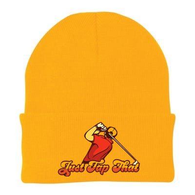 Just Tap It In Fun Golf Dad Funny Golf Dad Gift For Dad Father's Day Knit Cap Winter Beanie