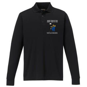 Just Tap It In Graphic Golfs Funny Outfits Sports Movies Performance Long Sleeve Polo