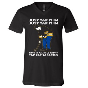 Just Tap It In Graphic Golfs Funny Outfits Sports Movies V-Neck T-Shirt