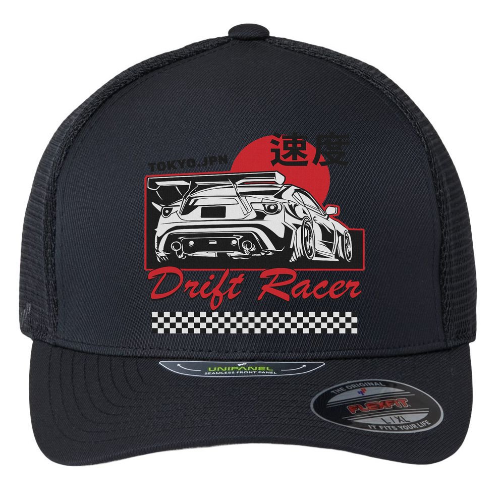 Jdm Tokyo Japan Drift Race Car Tuning Retro Vintage Flexfit Unipanel Trucker Cap