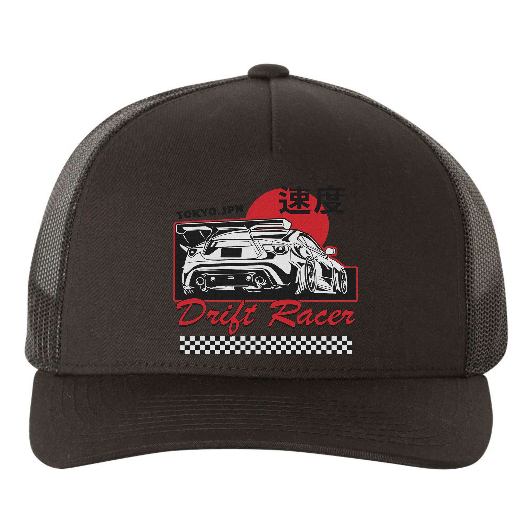 Jdm Tokyo Japan Drift Race Car Tuning Retro Vintage Yupoong Adult 5-Panel Trucker Hat