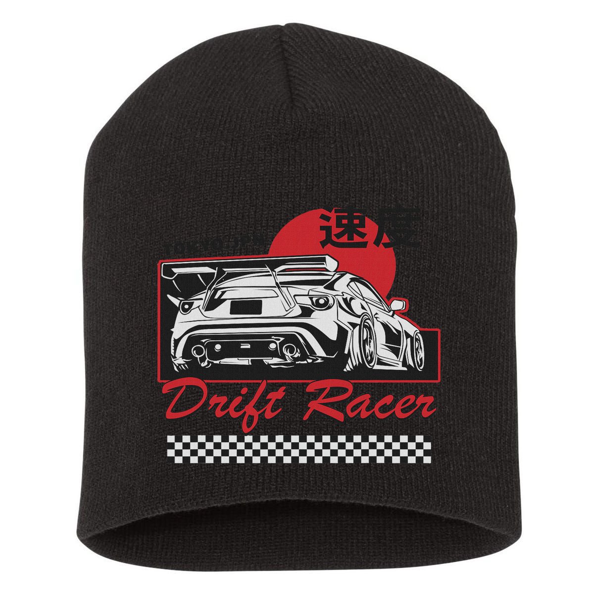 Jdm Tokyo Japan Drift Race Car Tuning Retro Vintage Short Acrylic Beanie