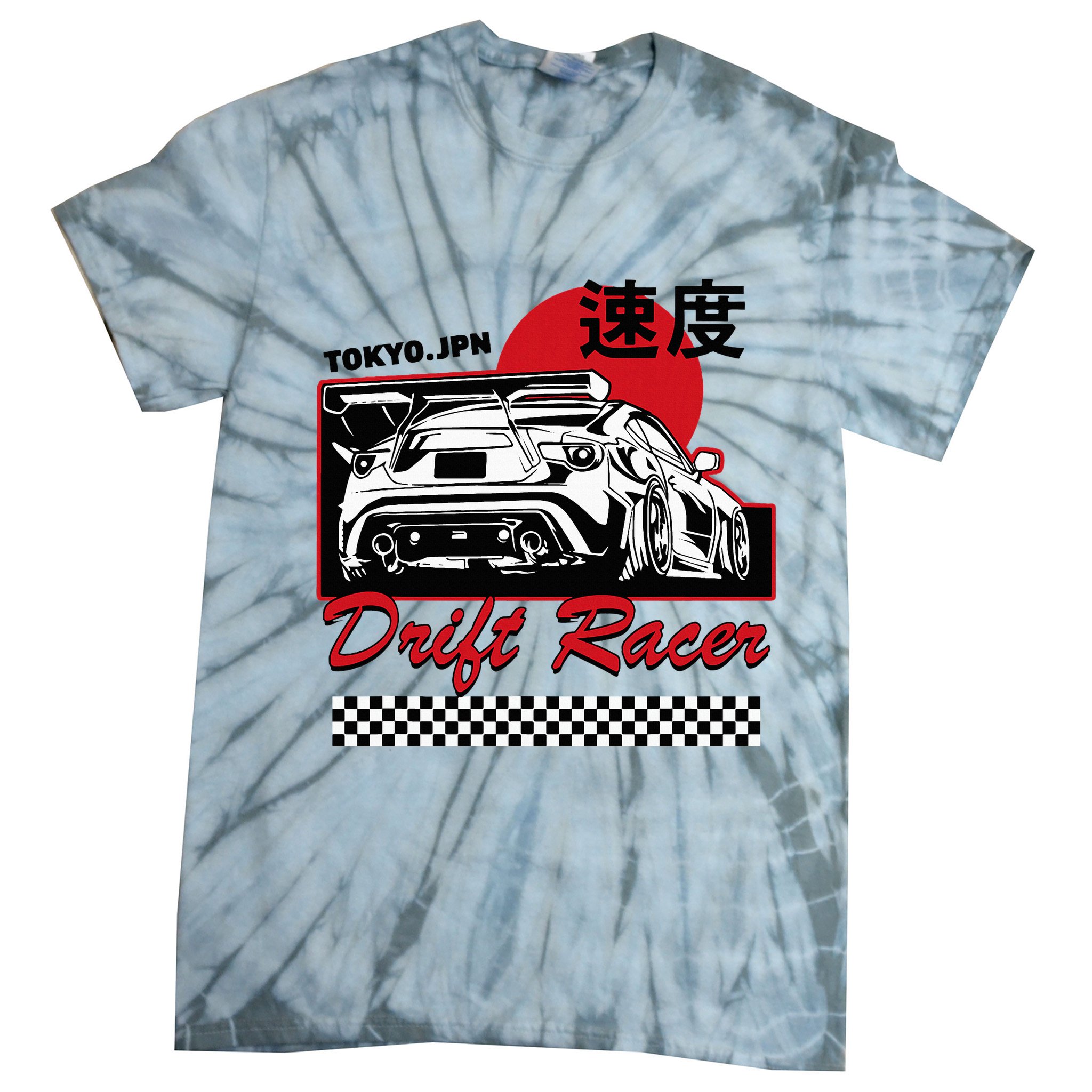 Jdm Tokyo Japan Drift Race Car Tuning Retro Vintage Graphic Tie-Dye T-Shirt