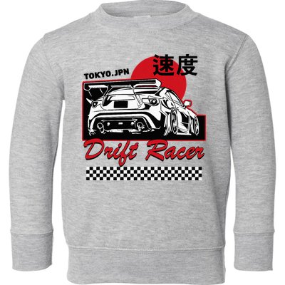 Jdm Tokyo Japan Drift Race Car Tuning Retro Vintage Graphic Toddler Sweatshirt