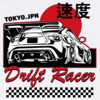 Jdm Tokyo Japan Drift Race Car Tuning Retro Vintage Graphic Women's Crop Top Tee