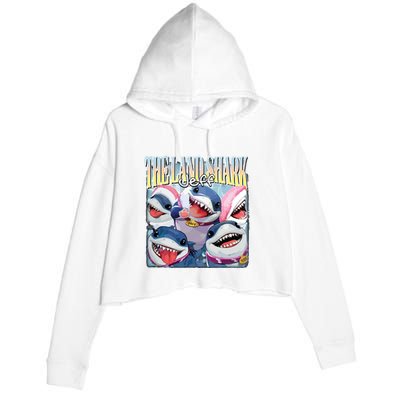 Jeff The Landshark Vintage Santa Jaws Crop Fleece Hoodie