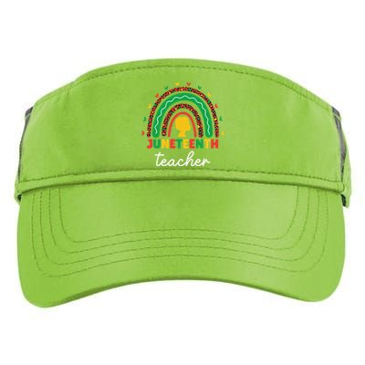 Juneteenth Teacher Leopard Rainbow African American Teacher Gift Adult Drive Performance Visor