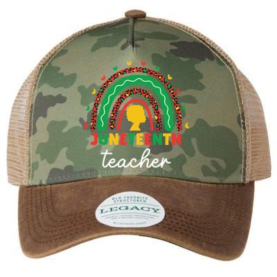 Juneteenth Teacher Leopard Rainbow African American Teacher Gift Legacy Tie Dye Trucker Hat