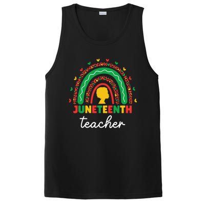 Juneteenth Teacher Leopard Rainbow African American Teacher Gift PosiCharge Competitor Tank