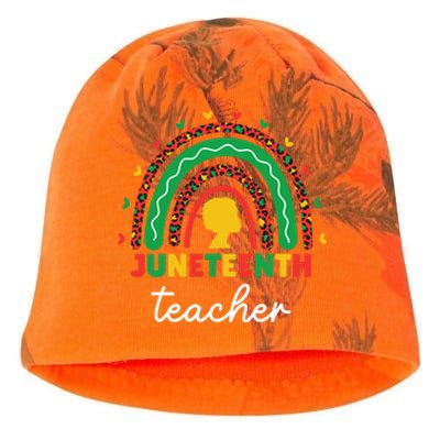 Juneteenth Teacher Leopard Rainbow African American Teacher Gift Kati - Camo Knit Beanie