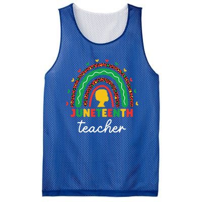 Juneteenth Teacher Leopard Rainbow African American Teacher Gift Mesh Reversible Basketball Jersey Tank