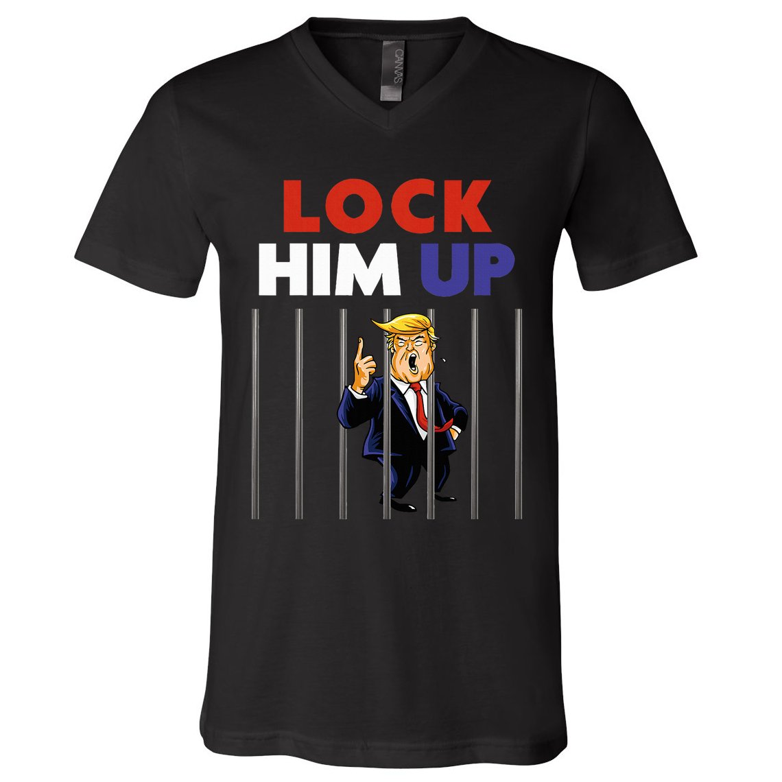 Jail Trump Lock Him Up Anti Trump V-Neck T-Shirt
