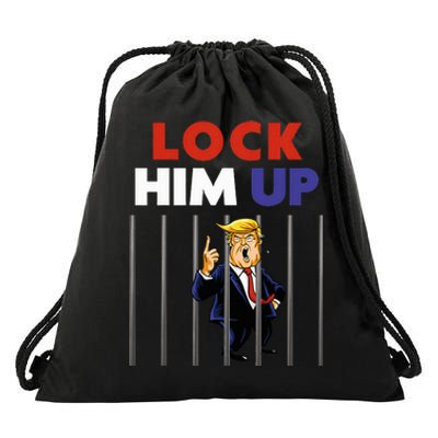 Jail Trump Lock Him Up Anti Trump Drawstring Bag