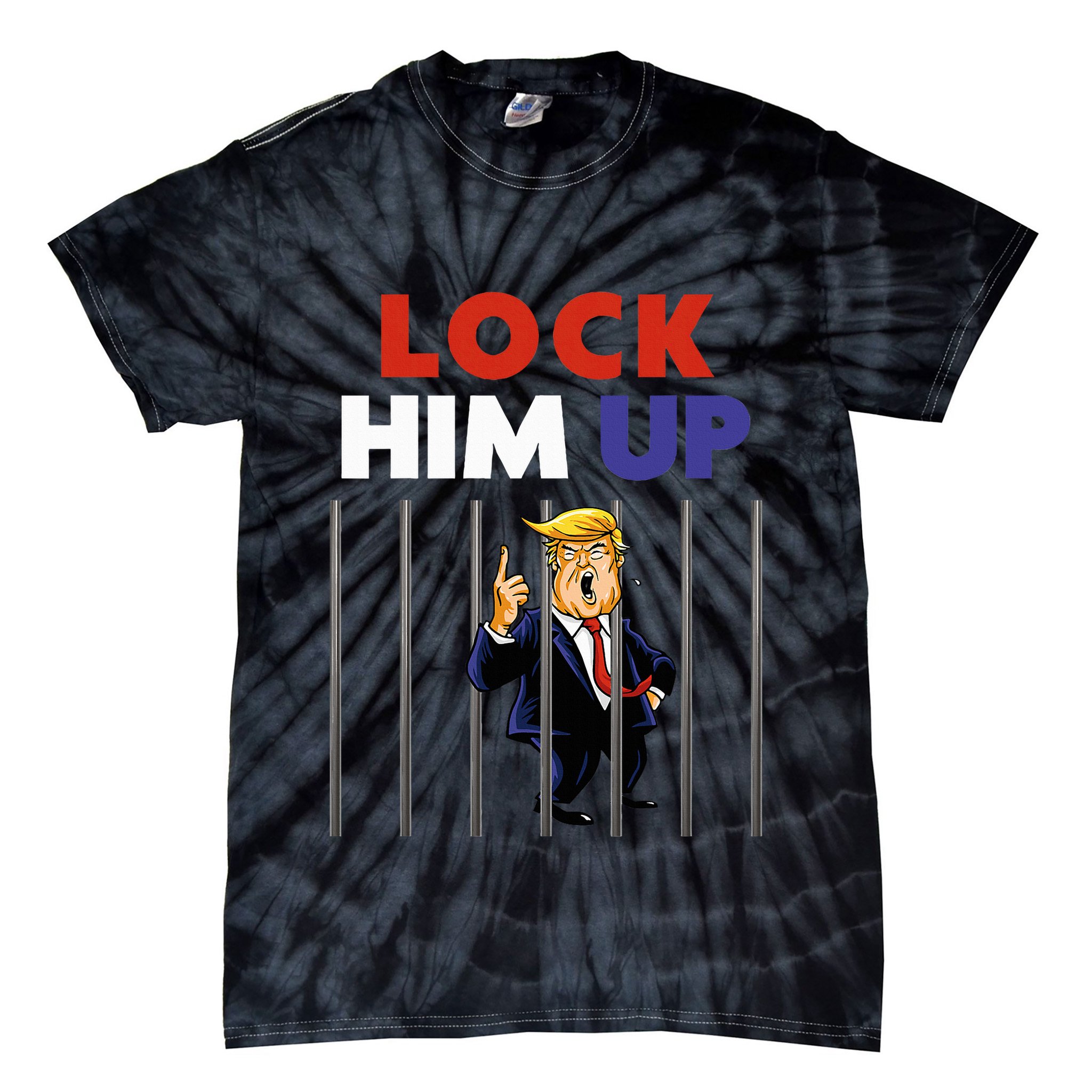 Jail Trump Lock Him Up Anti Trump Tie-Dye T-Shirt