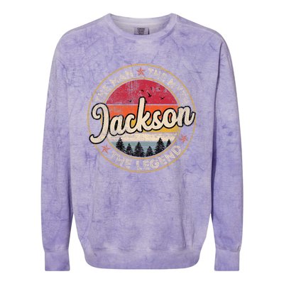 Jackson The Man The Myth The Legend Personalized Name Colorblast Crewneck Sweatshirt