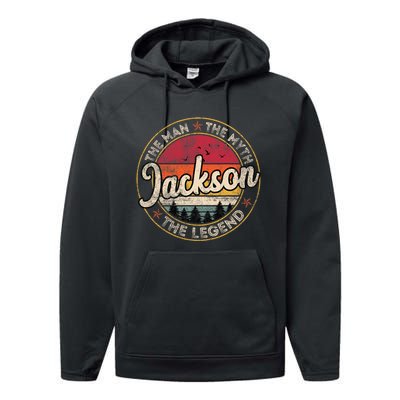 Jackson The Man The Myth The Legend Personalized Name Performance Fleece Hoodie