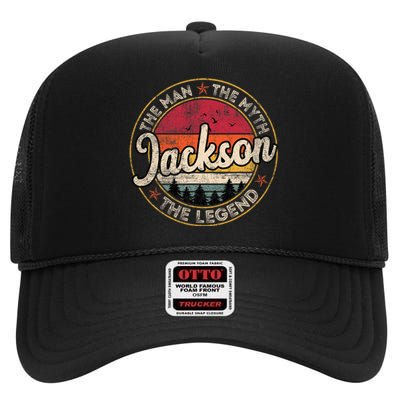 Jackson The Man The Myth The Legend Personalized Name High Crown Mesh Back Trucker Hat