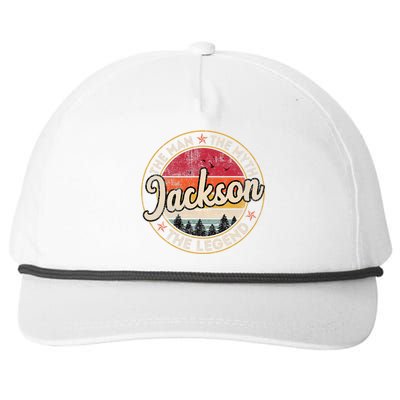 Jackson The Man The Myth The Legend Personalized Name Snapback Five-Panel Rope Hat