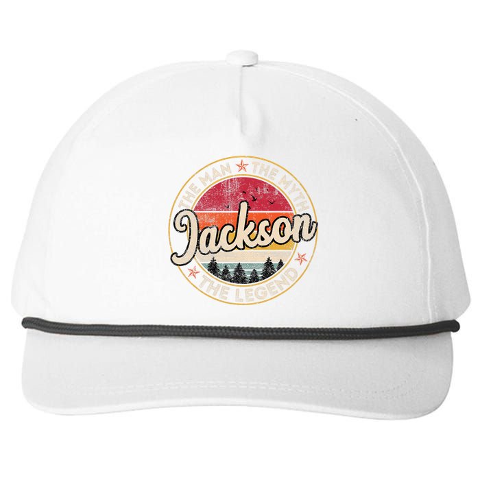 Jackson The Man The Myth The Legend Personalized Name Snapback Five-Panel Rope Hat