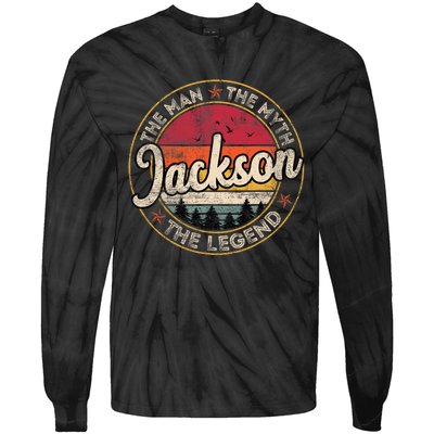 Jackson The Man The Myth The Legend Personalized Name Tie-Dye Long Sleeve Shirt