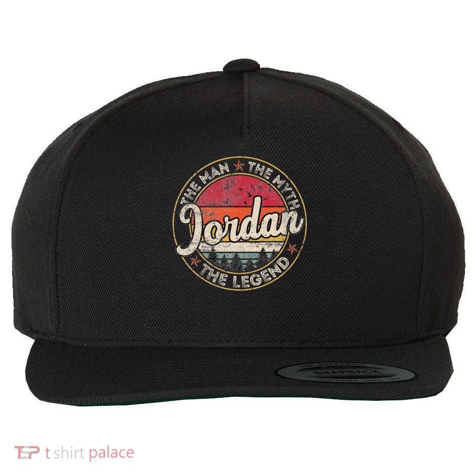 Jordan The Man The Myth The Legend Personalized Name Wool Snapback Cap