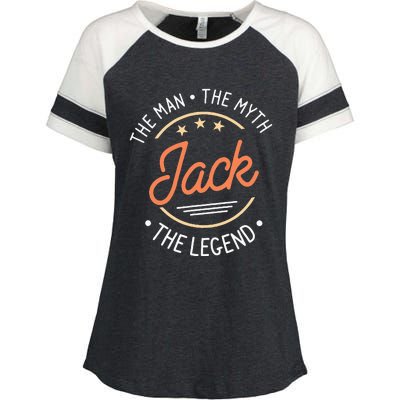 Jack The Man The Myth The Legend Enza Ladies Jersey Colorblock Tee