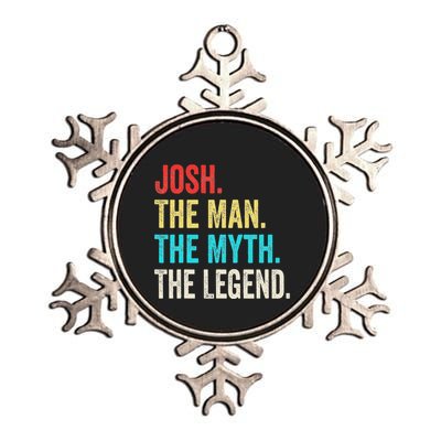 Josh The Man The Myth The Legend Gift For Josh Metallic Star Ornament