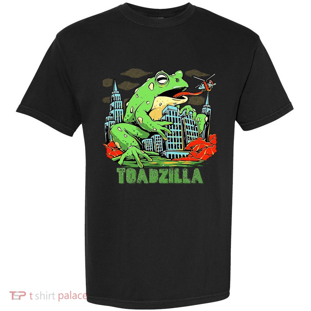 Japanese Toadzilla Monster Frog Attack Garment-Dyed Heavyweight T-Shirt