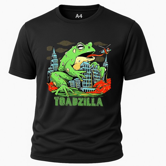 Japanese Toadzilla Monster Frog Attack Cooling Performance Crew T-Shirt