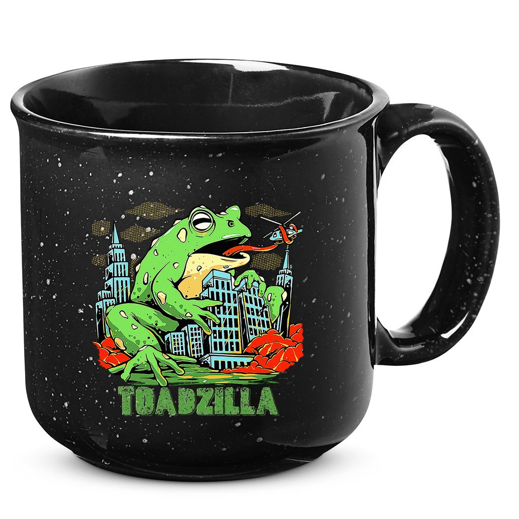Japanese Toadzilla Monster Frog Attack 15oz Campfire Ceramic Mug