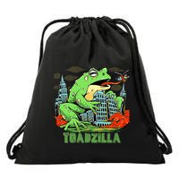 Japanese Toadzilla Monster Frog Attack Drawstring Bag