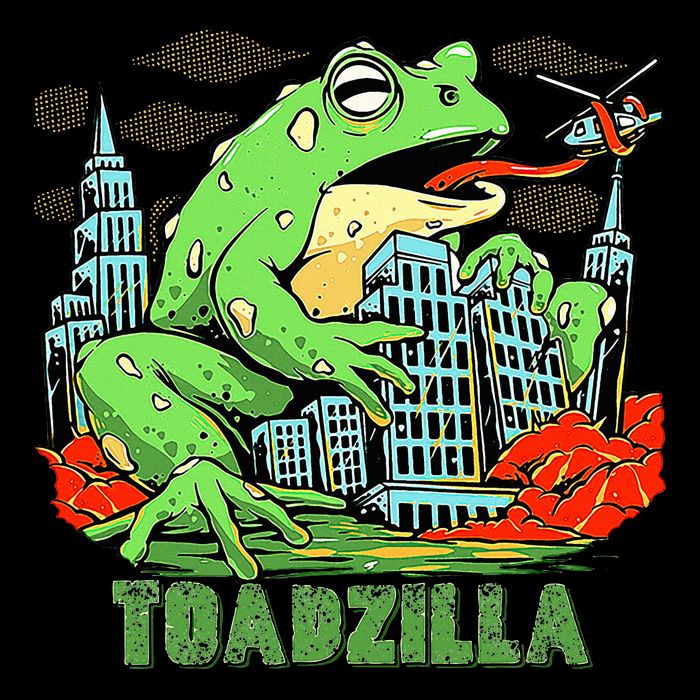 Japanese Toadzilla Monster Frog Attack Drawstring Bag