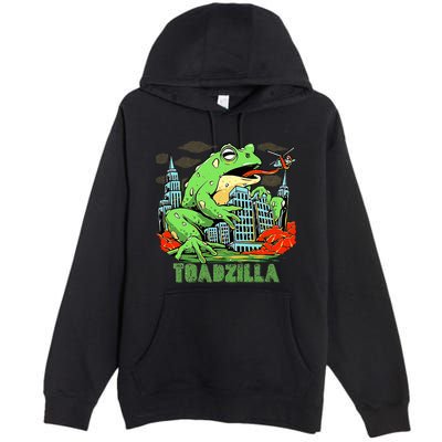 Japanese Toadzilla Monster Frog Attack Premium Pullover Hoodie
