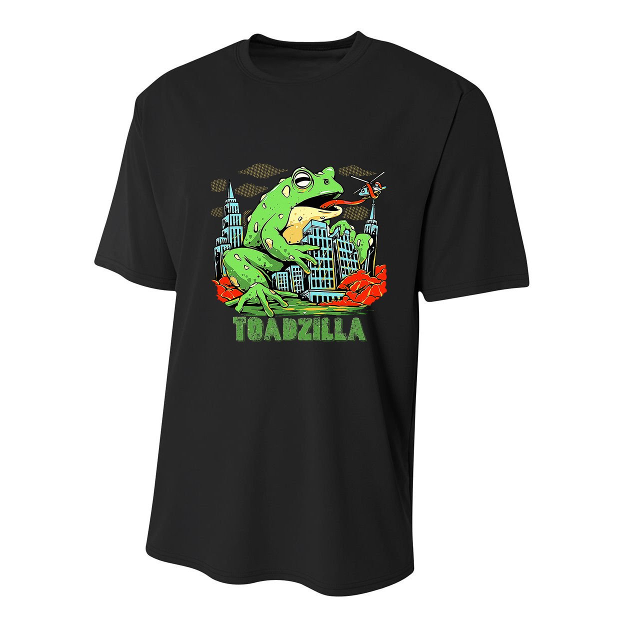 Japanese Toadzilla Monster Frog Attack Youth Performance Sprint T-Shirt
