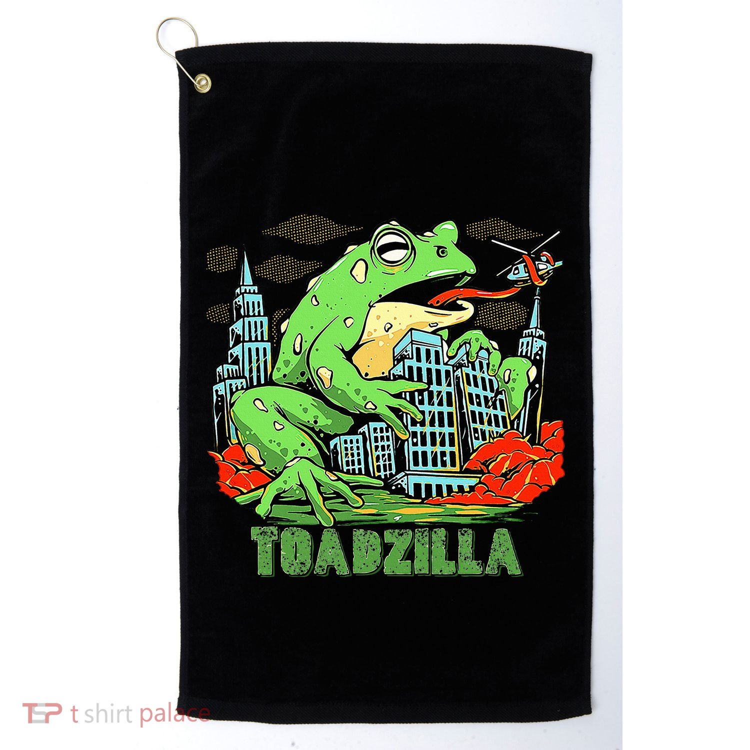 Japanese Toadzilla Monster Frog Attack Golf Towel