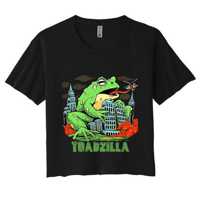 Japanese Toadzilla Monster Frog Attack Crop Top