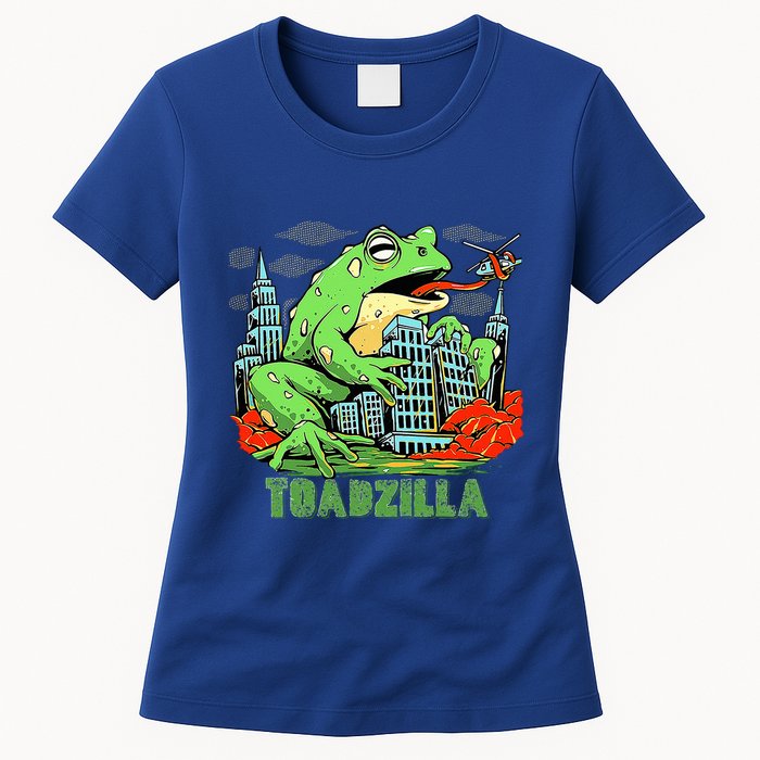 Japanese Toadzilla Monster Frog Attack Womens T-Shirt