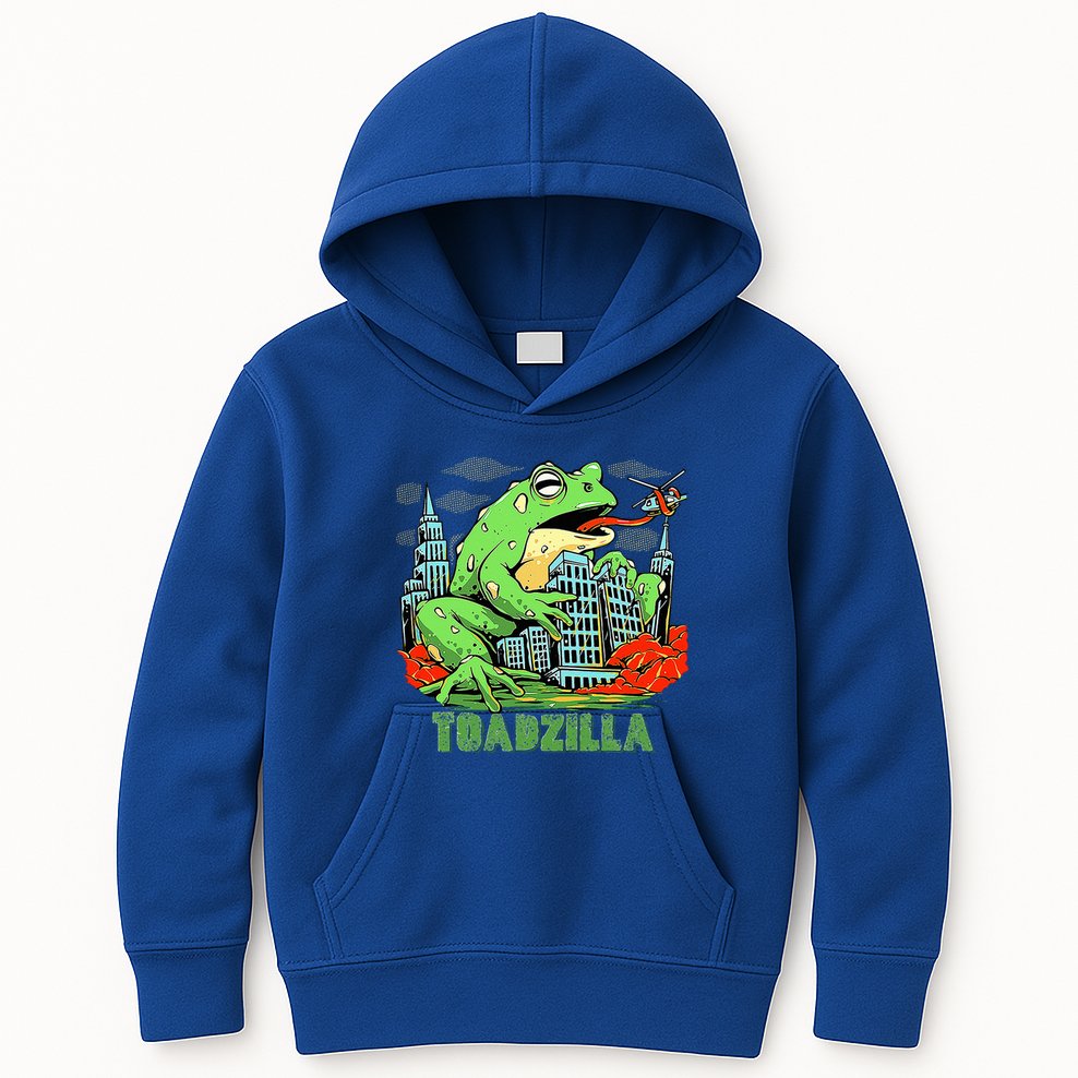 Japanese Toadzilla Monster Frog Attack Kids Hoodie